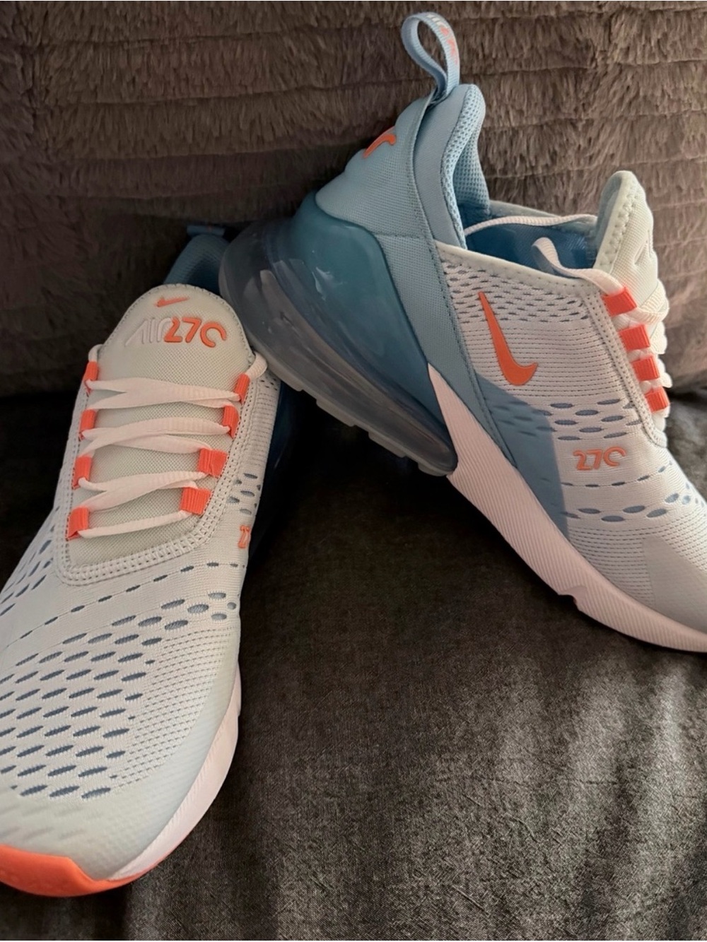Nike Women's Air Max 270 in Light Blue and Coral